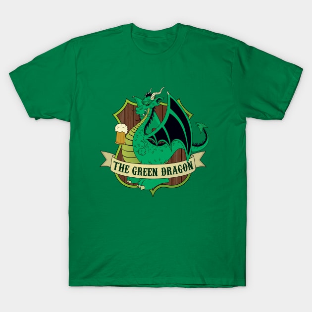 The Green Dragon Pub T-Shirt by mangulica